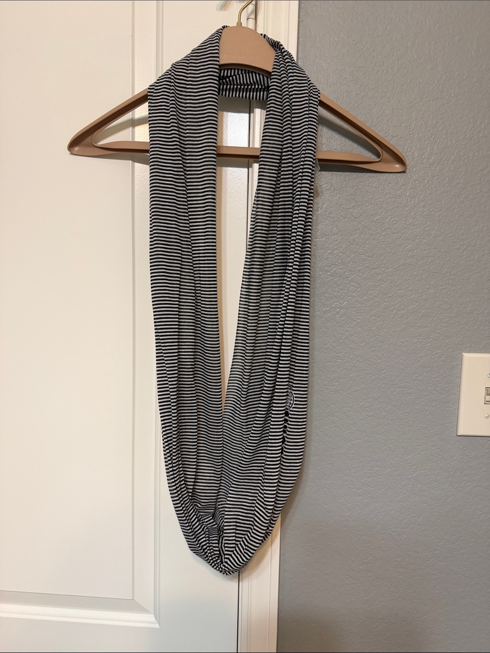 Crash and Burn Striped Black and White Infinity Scarf